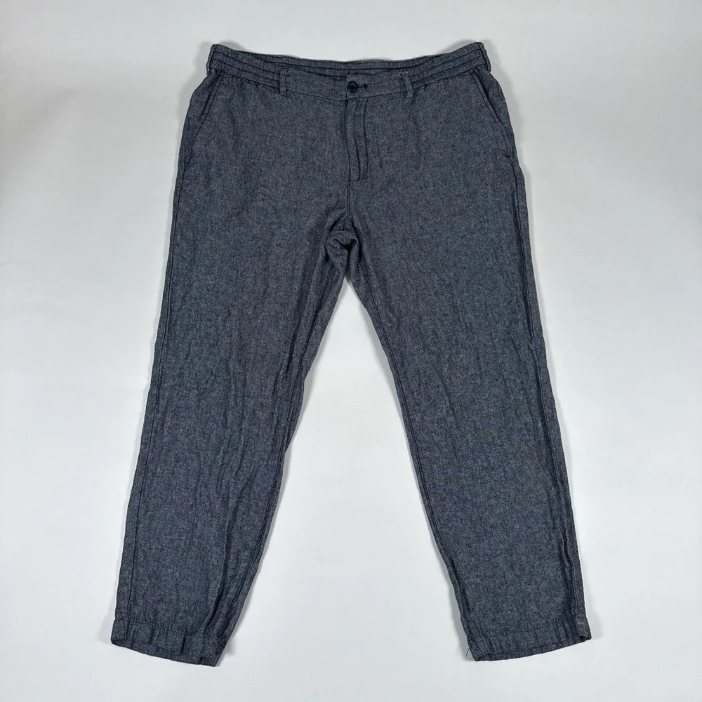 Banana Republic Pants Mens 38x32 Blue Linen Drawstring Athletic Fit Jogger Coast