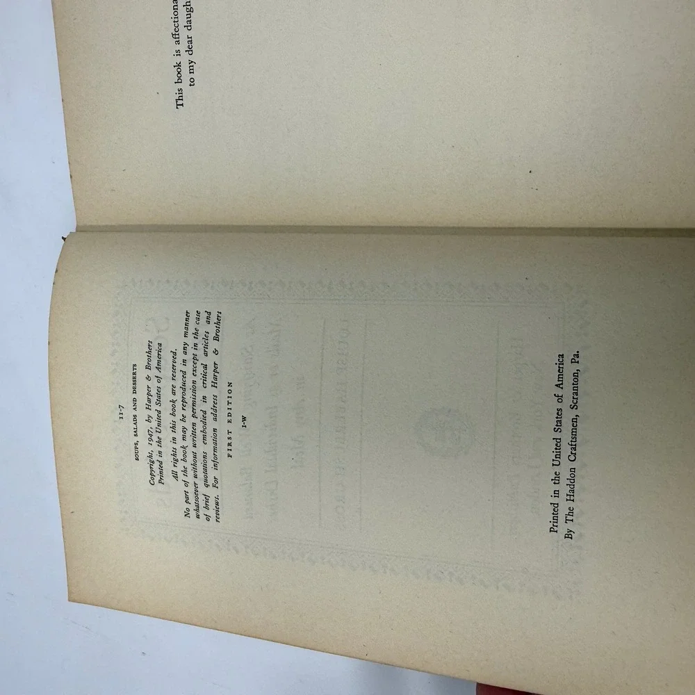 Soups Salads and Desserts Louise Haberbush Gross 1947 First Edition Vintage Book