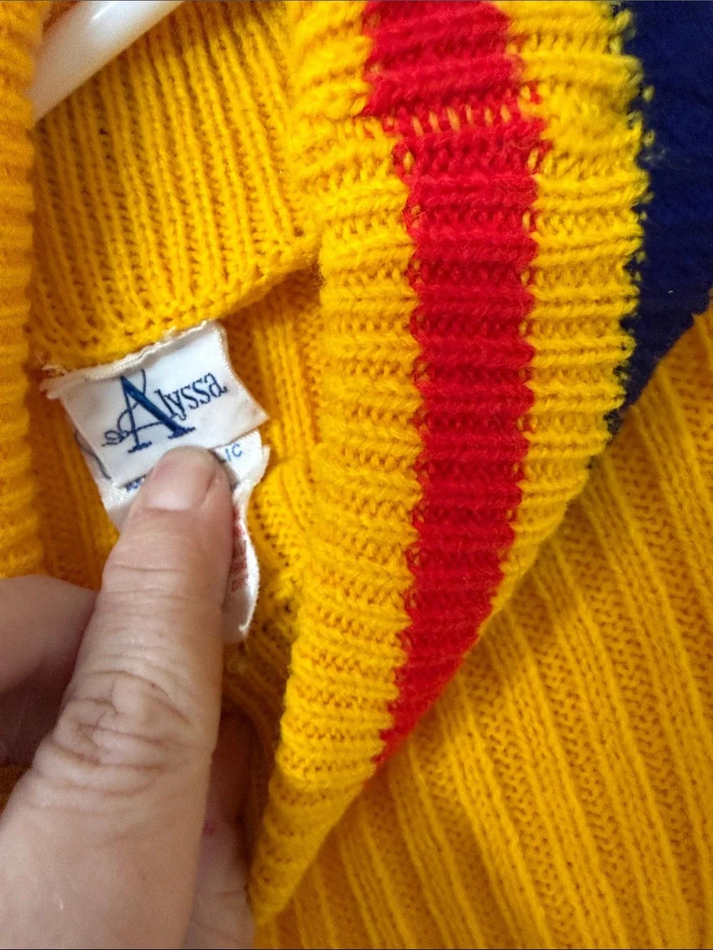 Yellow Ribbed Turtleneck Sweater with Contrast Trim 1970’s