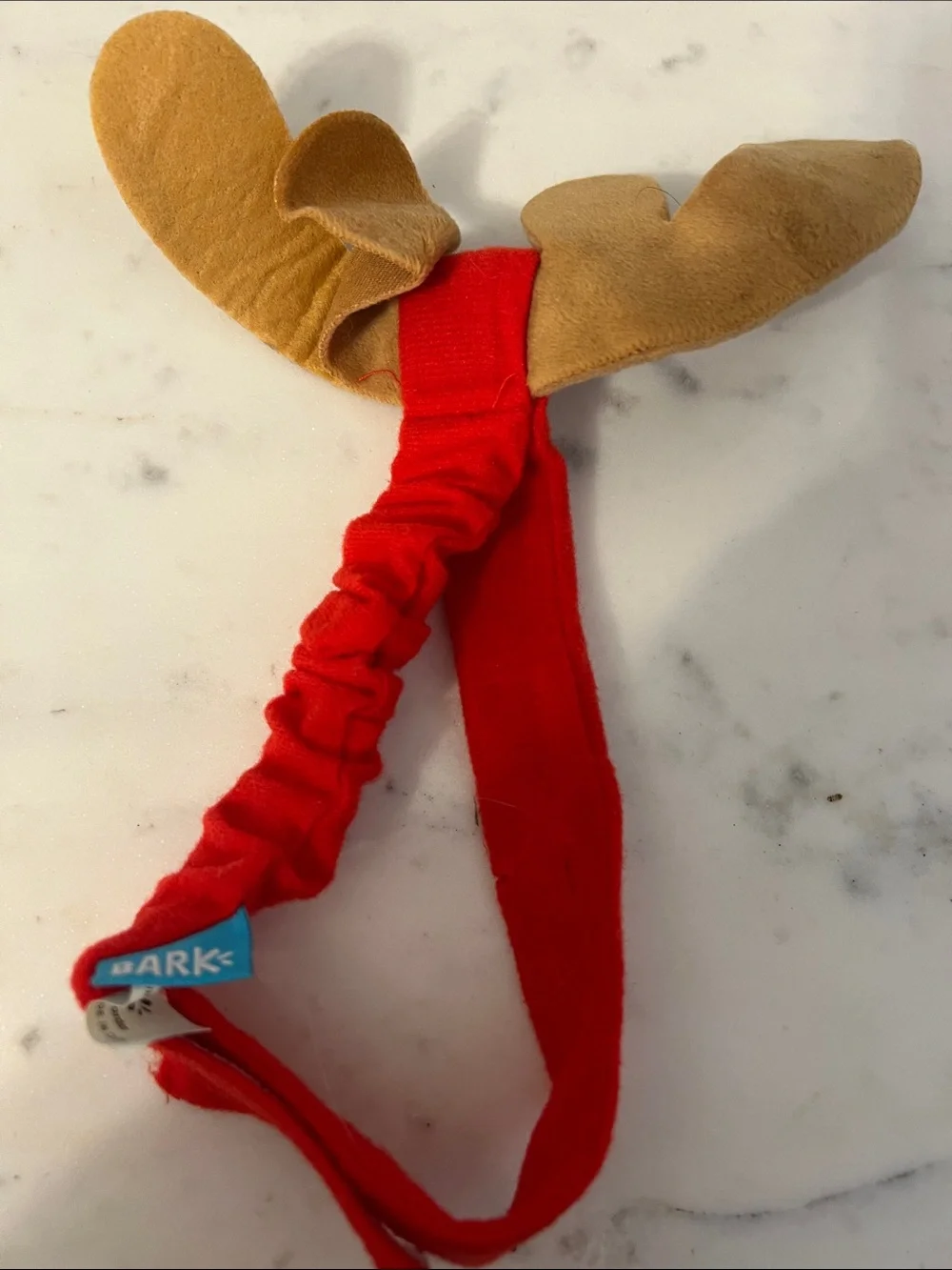 Bark Red Headband with Brown Reindeer Antlers