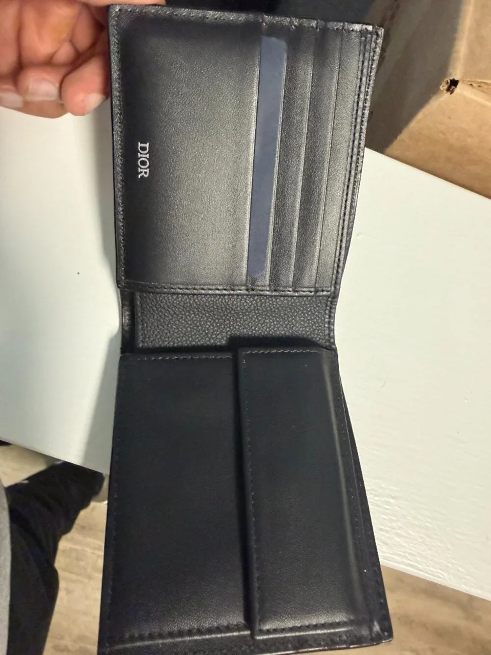 Dior black leather
