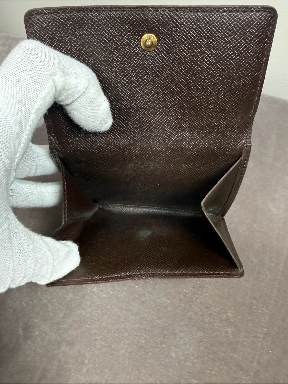 Louis Vuitton Victorine compact, envelope Wallet classic brown Damier Ebene