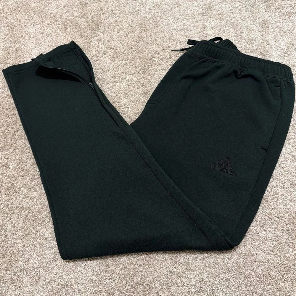 Adidas Zip Leg Track Pants | Dark Green | XL