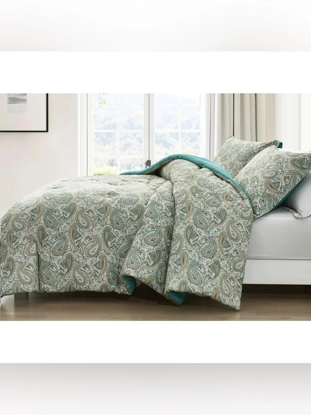 Reversible Paisley Queen 3 piece Comforter Set 100% cotton