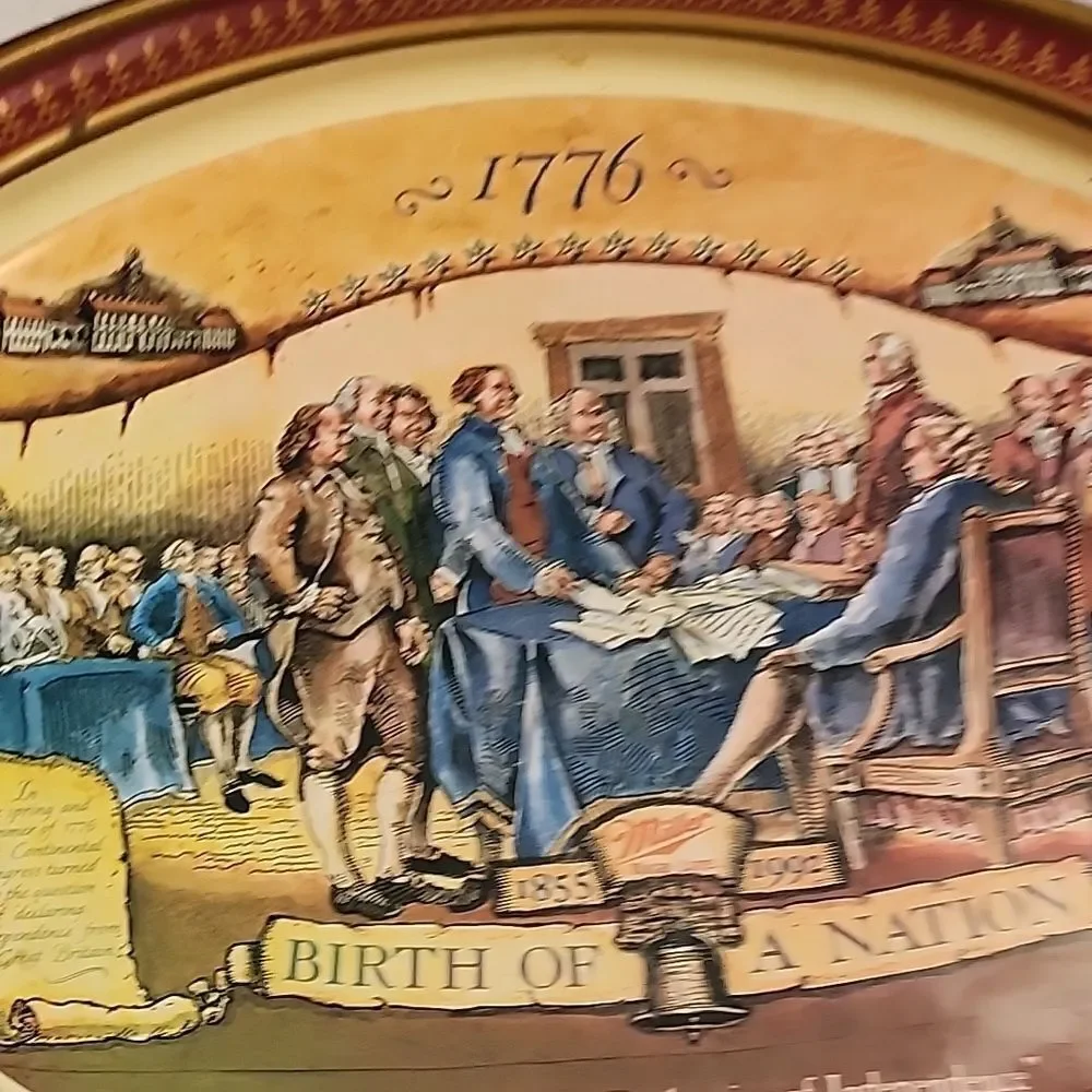1992 Miller Beer Tin Serving Tray with Historical Scene