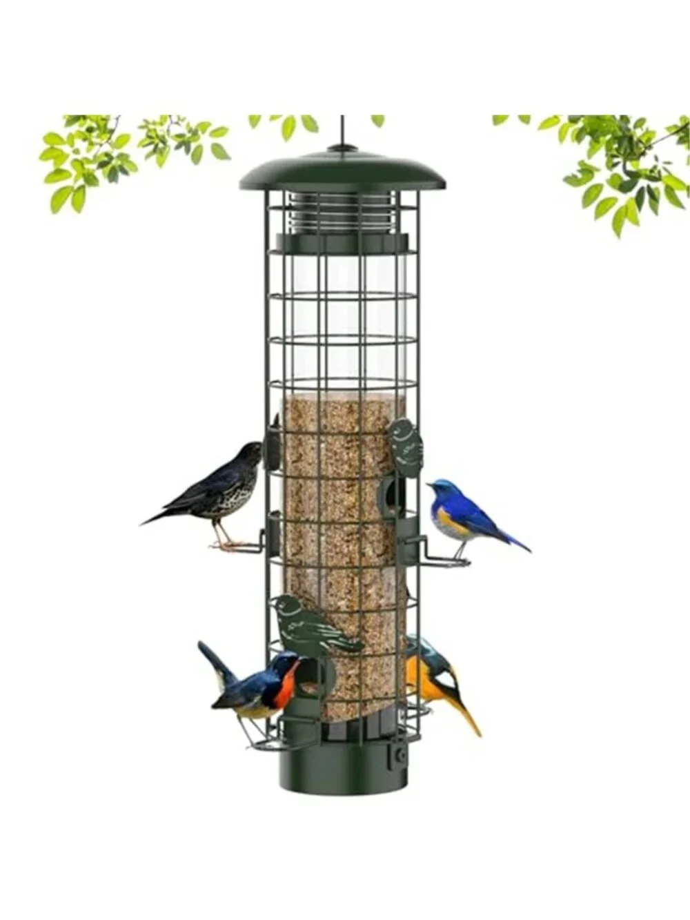 Squirrel Proof Bird Feeder,Metal Mesh Bird Feeders for Outdoors Hanging,Gravity