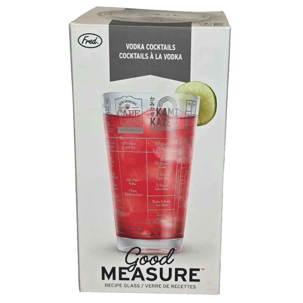 Good Measure Vodka Cocktails‎ Recipe Glass By Fred *NEW IN BOX*
