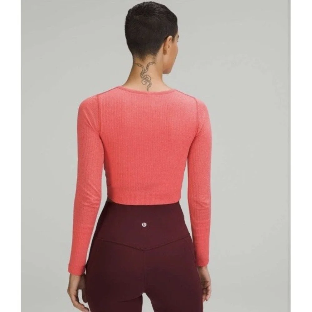 Lululemon Ebb‎ to Street Long Sleeve Shirt Pale Raspberry Size 8