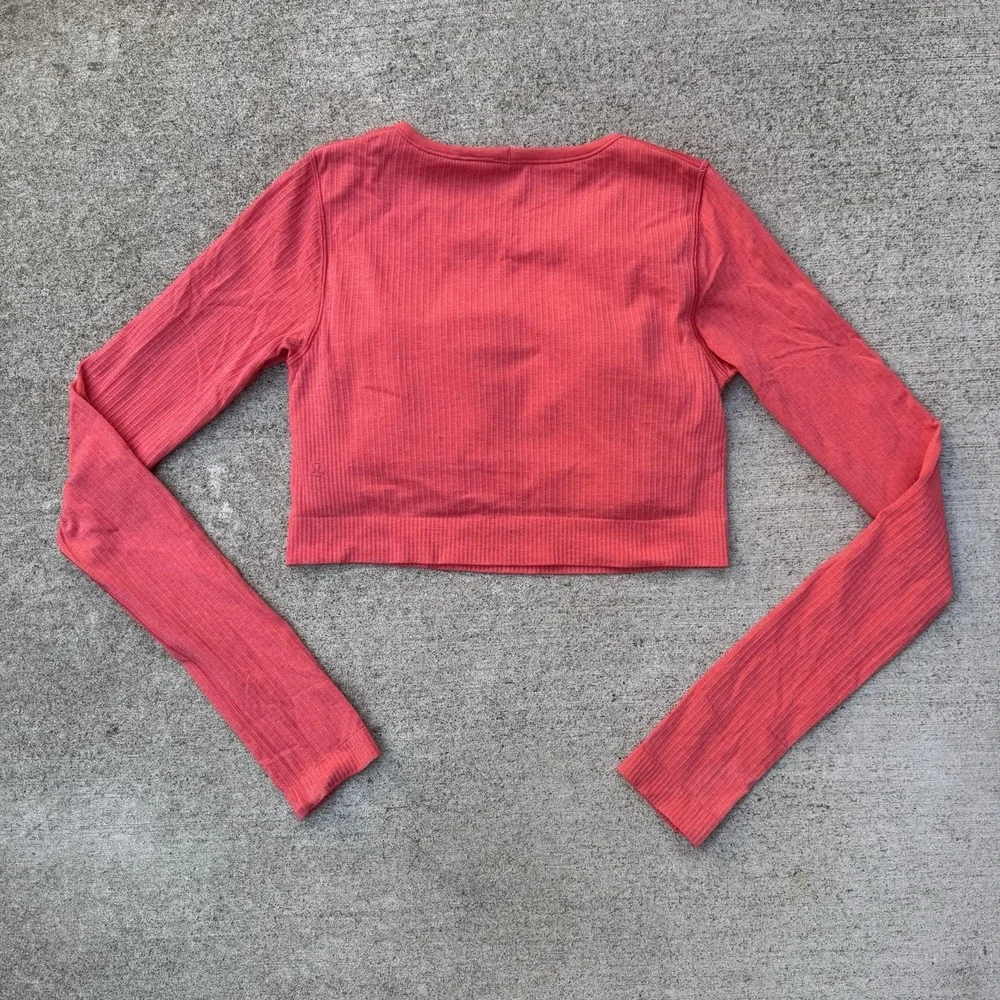 Lululemon Ebb‎ to Street Long Sleeve Shirt Pale Raspberry Size 8