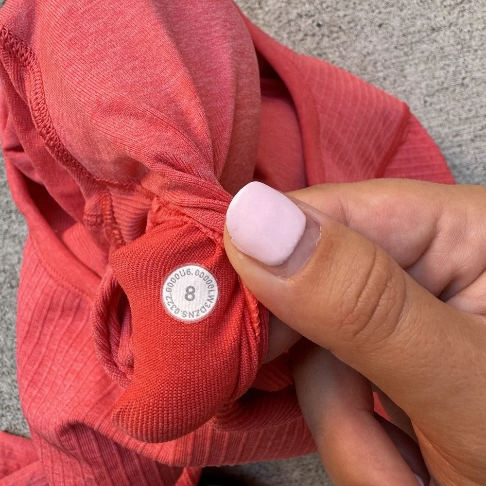 Lululemon Ebb‎ to Street Long Sleeve Shirt Pale Raspberry Size 8