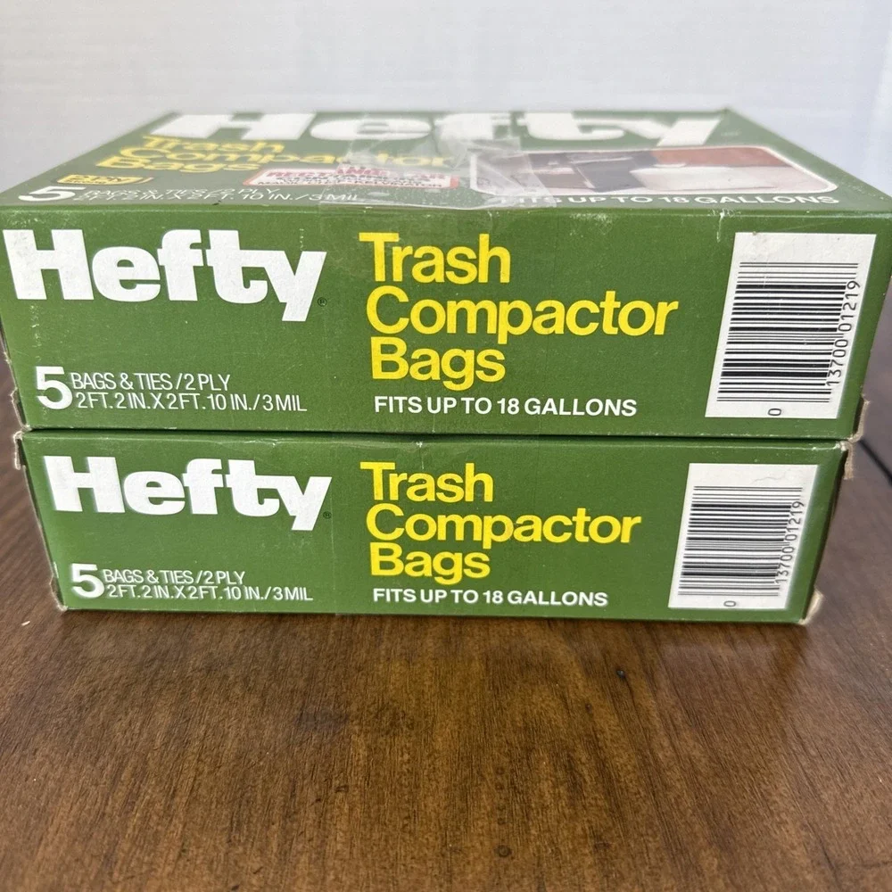 Hefty 18 Gallon Trash‎ Compactor Bags 5 Backpack Liners Per Box - Lot of 2