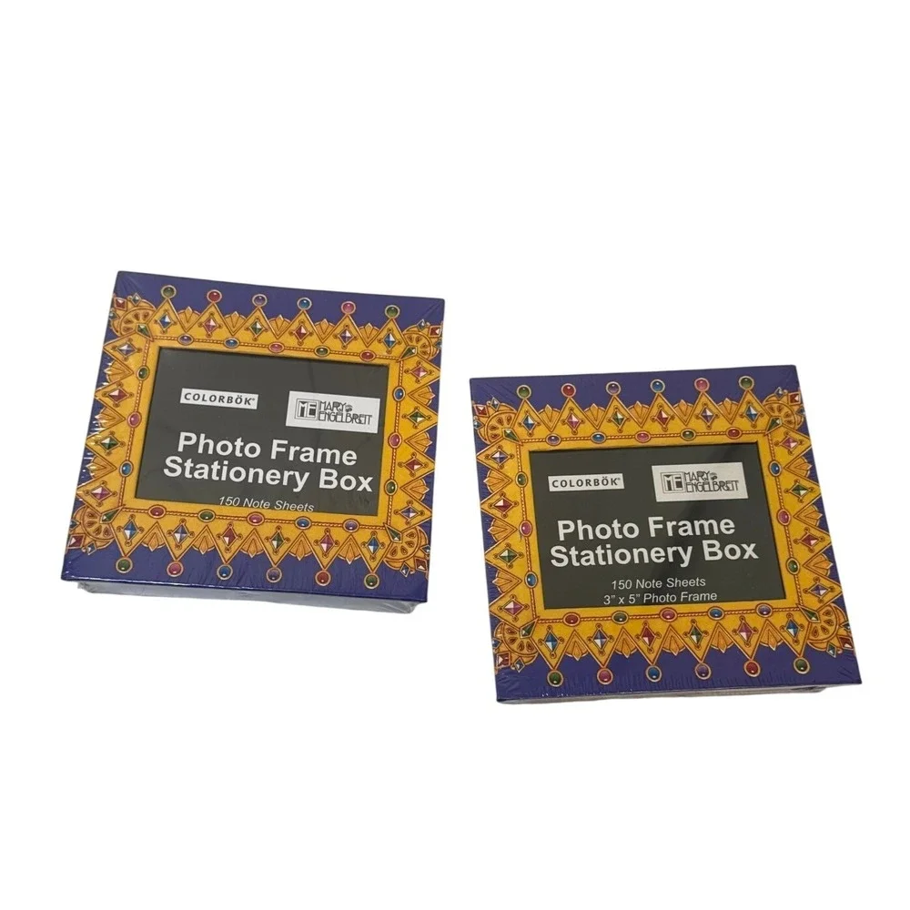 New Mary Engelbreit Colorbok Photo‎ Frame Stationery Box 150 Sheets 3x5 Set of 2