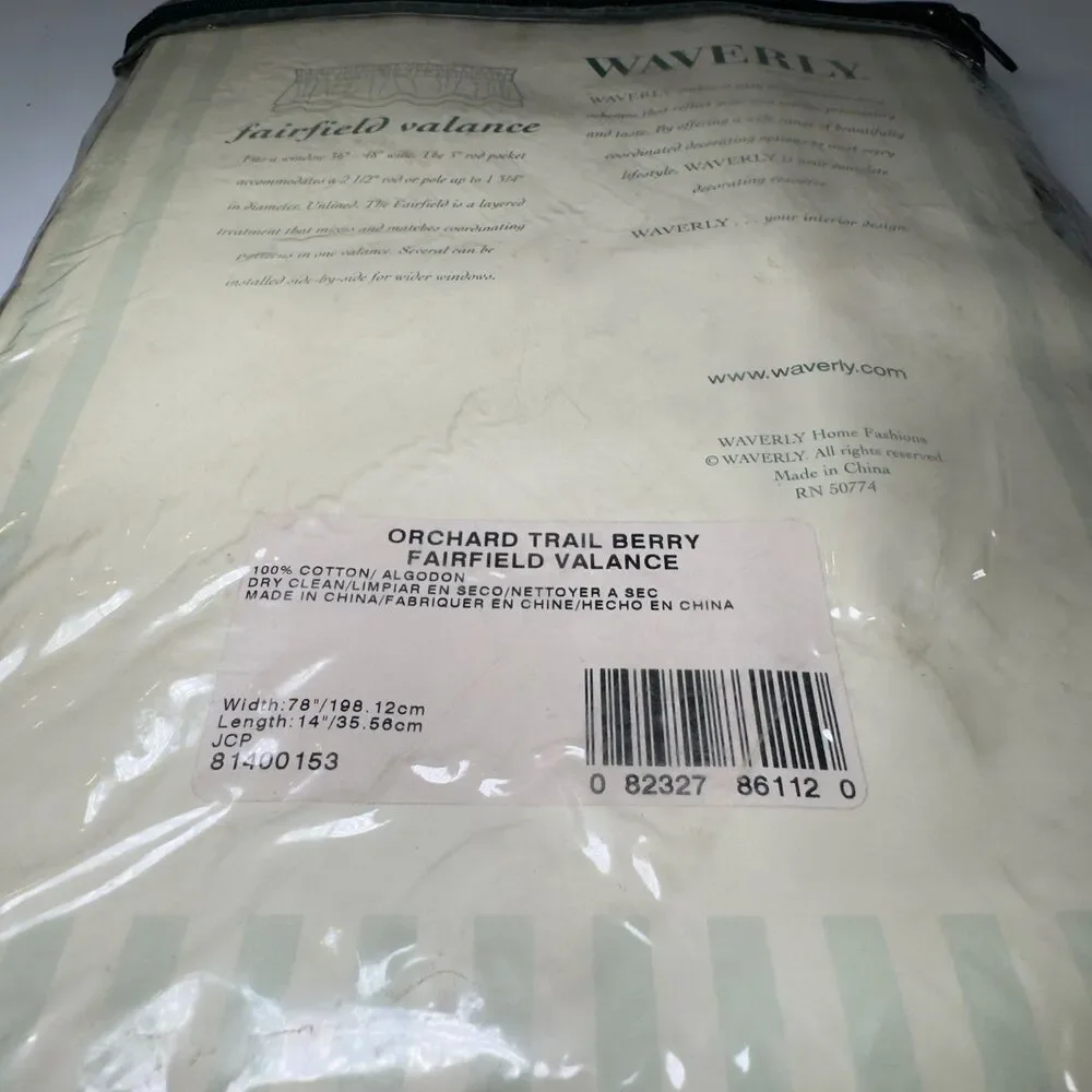 Waverly Fairfield Valance Orchard Trail Berry 78