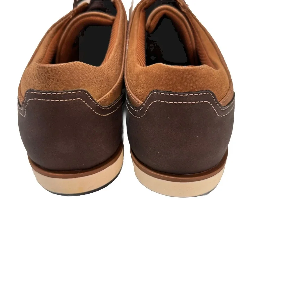 ALDO Men's 9.5 Two Tone  Brown Leather Canvas Lace‎ Up Oxford Shoes NWT