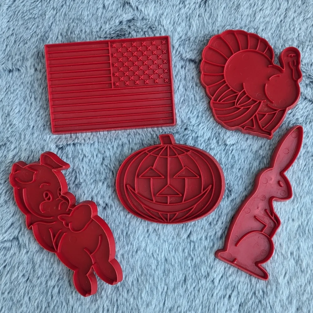 Vintage Tupperware Cookie‎ Cutter 5-Piece Set