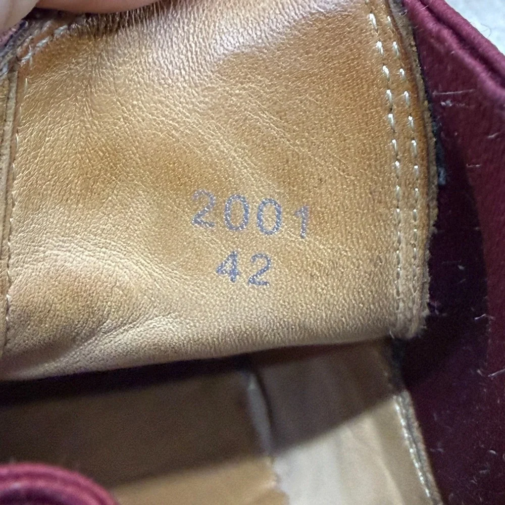 Salvatore Ferragamo Chelsea Boots Mens 8 EU 42 Burgundy Croc Embossed Square Toe