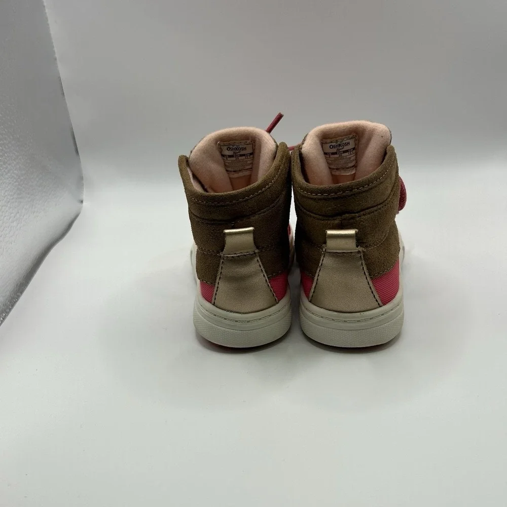 OshKosh B'gosh Pink And brown Girls Size 5 Faux Fur Winter Snow Duck Boots