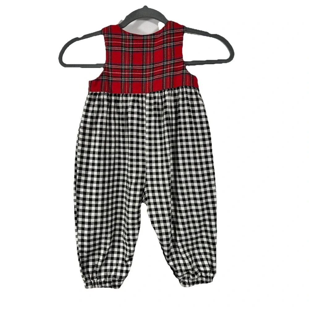 Vintage OshKosh Baby Romper‎ Size 24 Months Gingham Plaid Festival Classic 90s