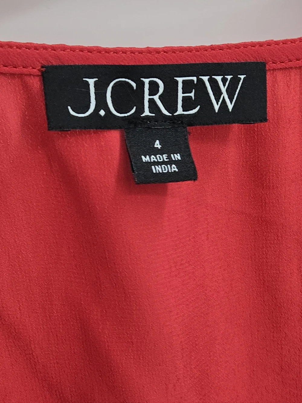 J. Crew Dress Smocked Vibrant‎ Red V Neck