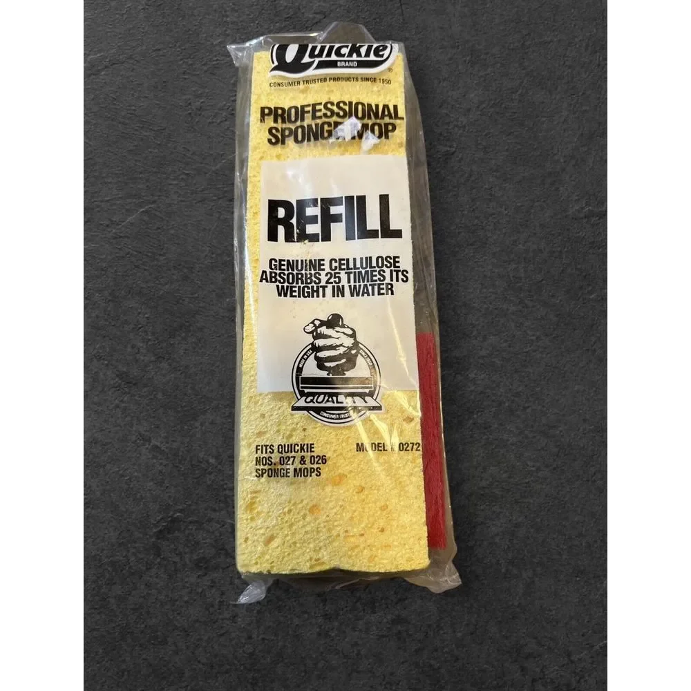Quickie Professional Sponge Mop Refill Model #‎ 272 Yellow Fits Mop #26 #27 NEW