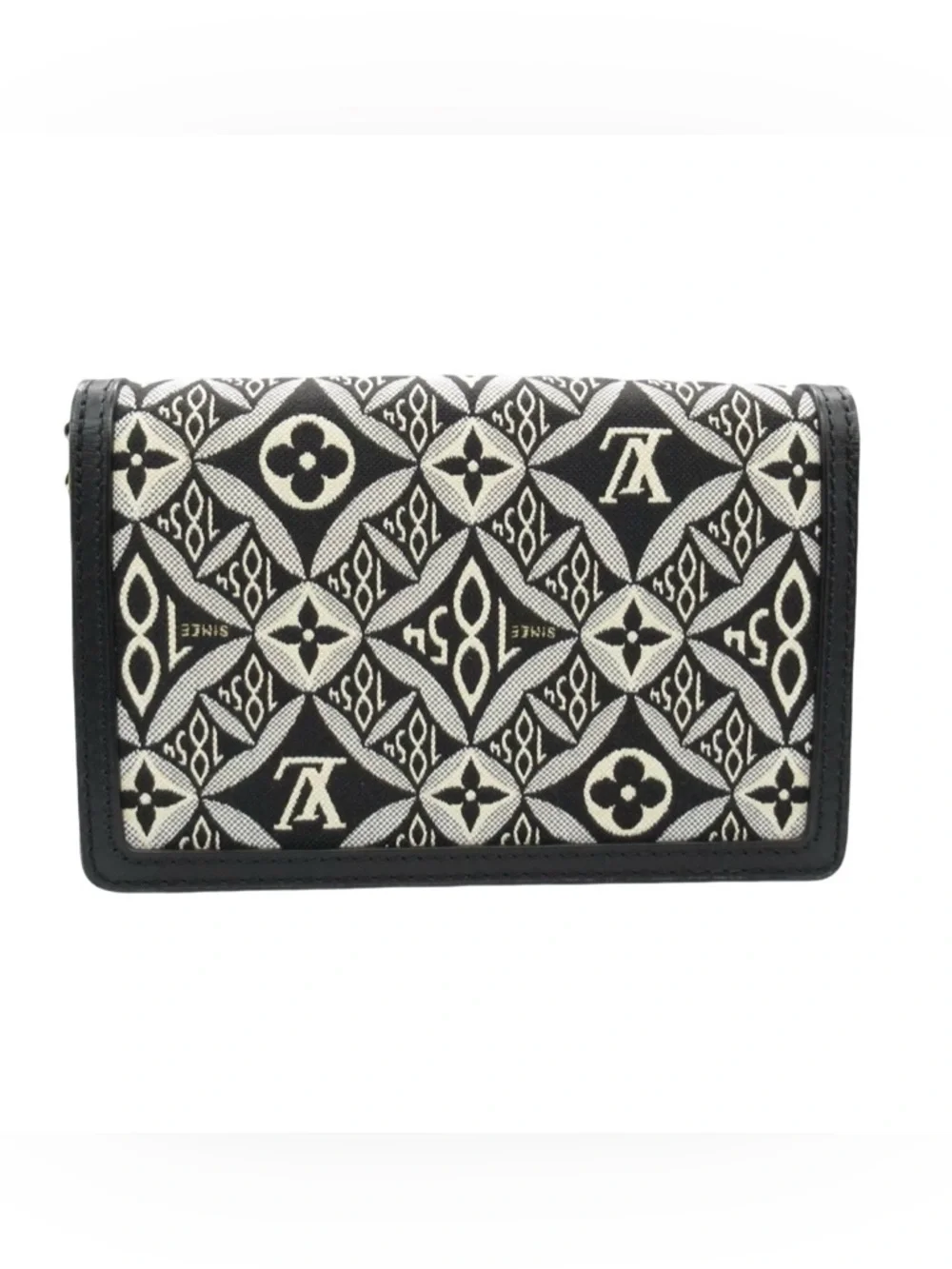 Louis Vuitton 1854 Dauphine Chain Wallet /Bag Black Ivory Jacquard LV Crossbody