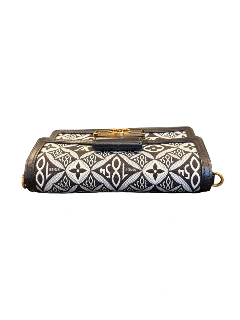 Louis Vuitton 1854 Dauphine Chain Wallet /Bag Black Ivory Jacquard LV Crossbody