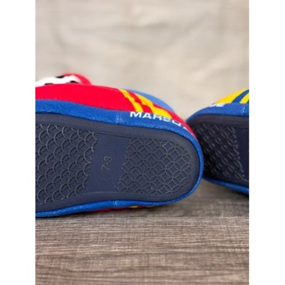 Paw Patrol Chase and Marshall Toddler Plush Slippers Blue Red Size 7-8