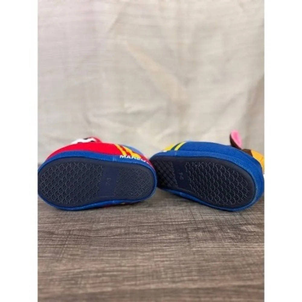 Paw Patrol Chase and Marshall Toddler Plush Slippers Blue Red Size 7-8