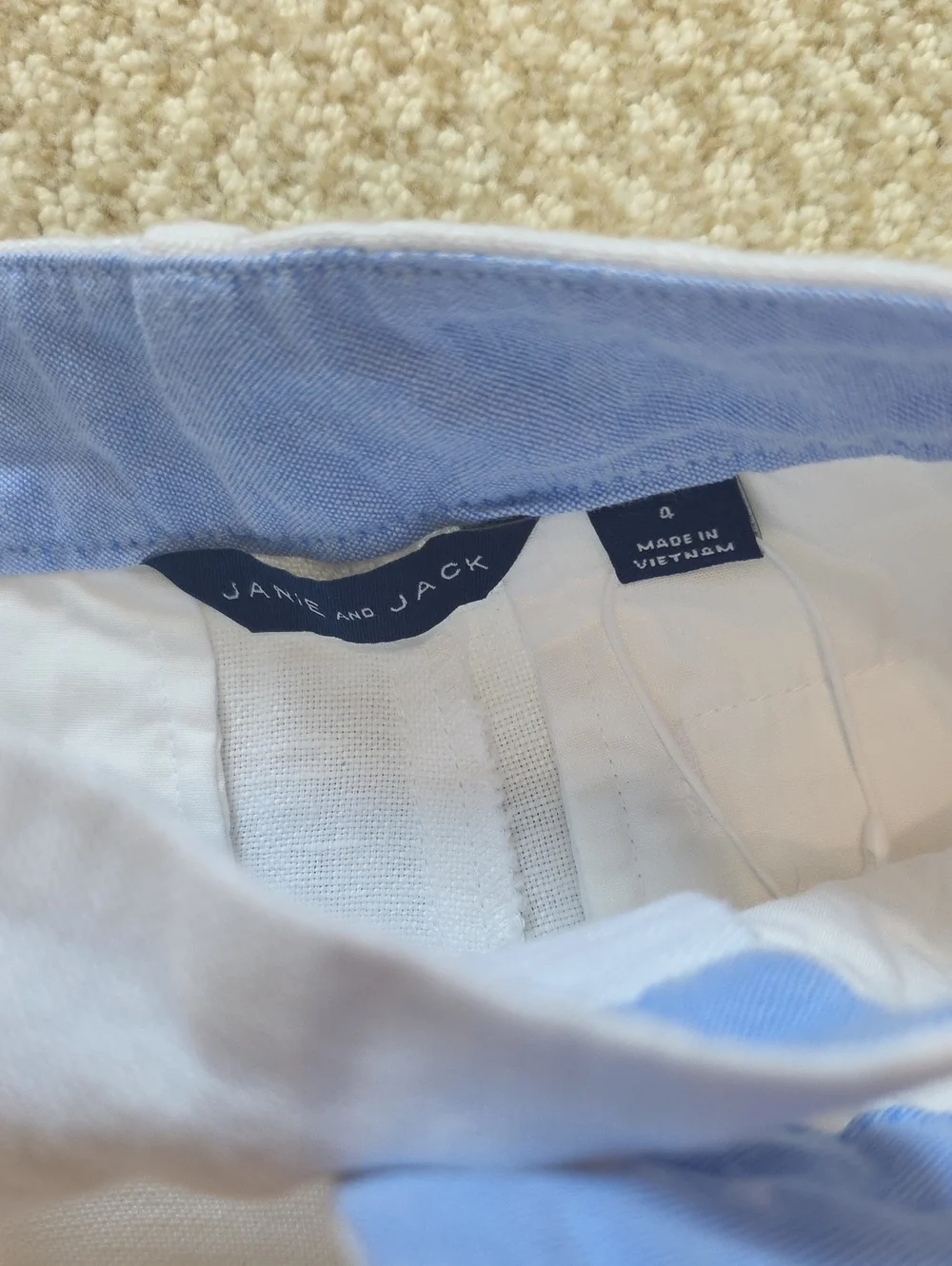Janie & Jack 4yr White Shorts