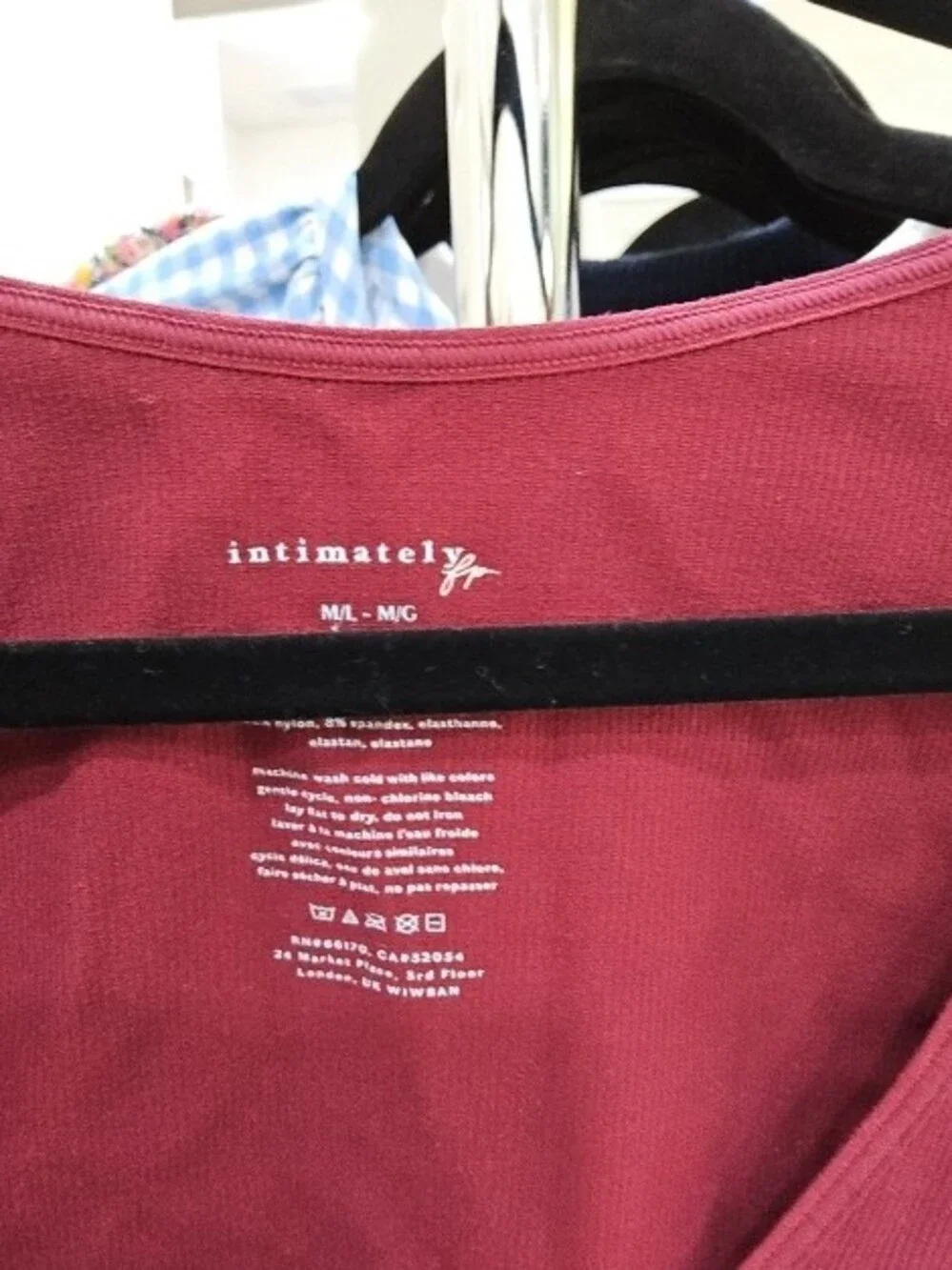 Free People Burgundy Scoop Neck Long-Sleeve Crop Top