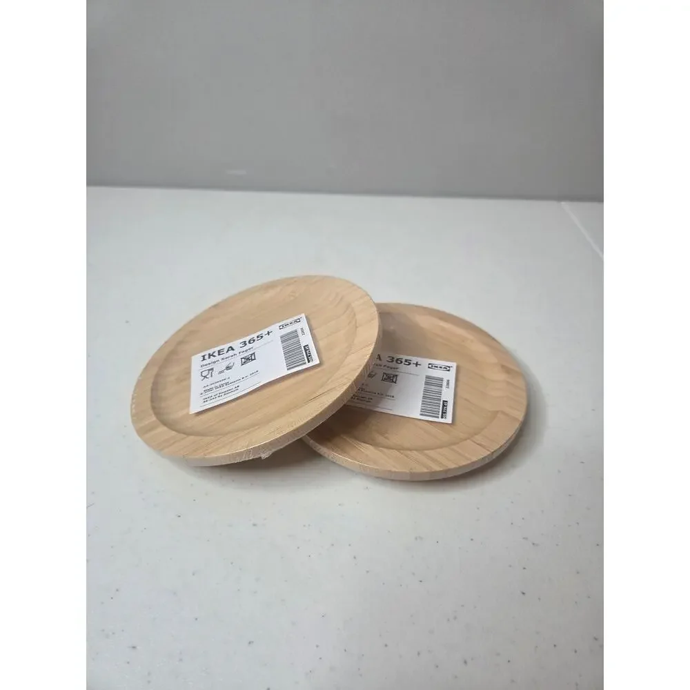 Ikea Bamboo 2-in-1 Coaster and Lid, 9 cm Diameter, Set of 2 New with Seal 365+