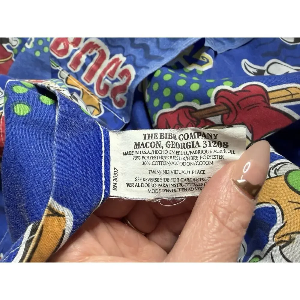 Vintage Looney Tunes Marvin the Martian Taz Sports Theme Twin Sheet Set Craft