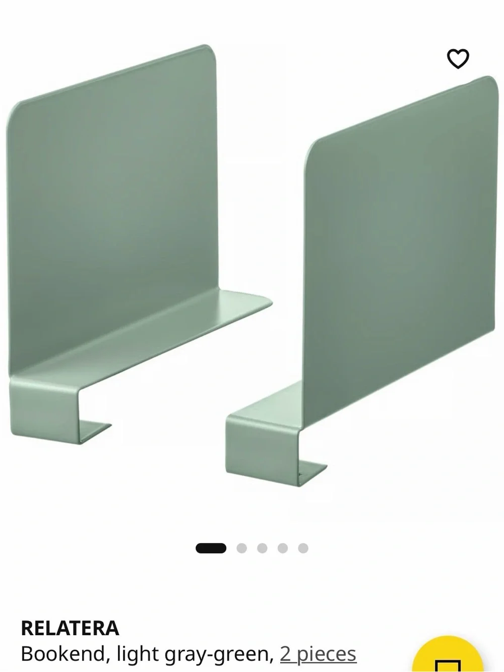 NEW 2 IKEA sets of book ends Relatera green