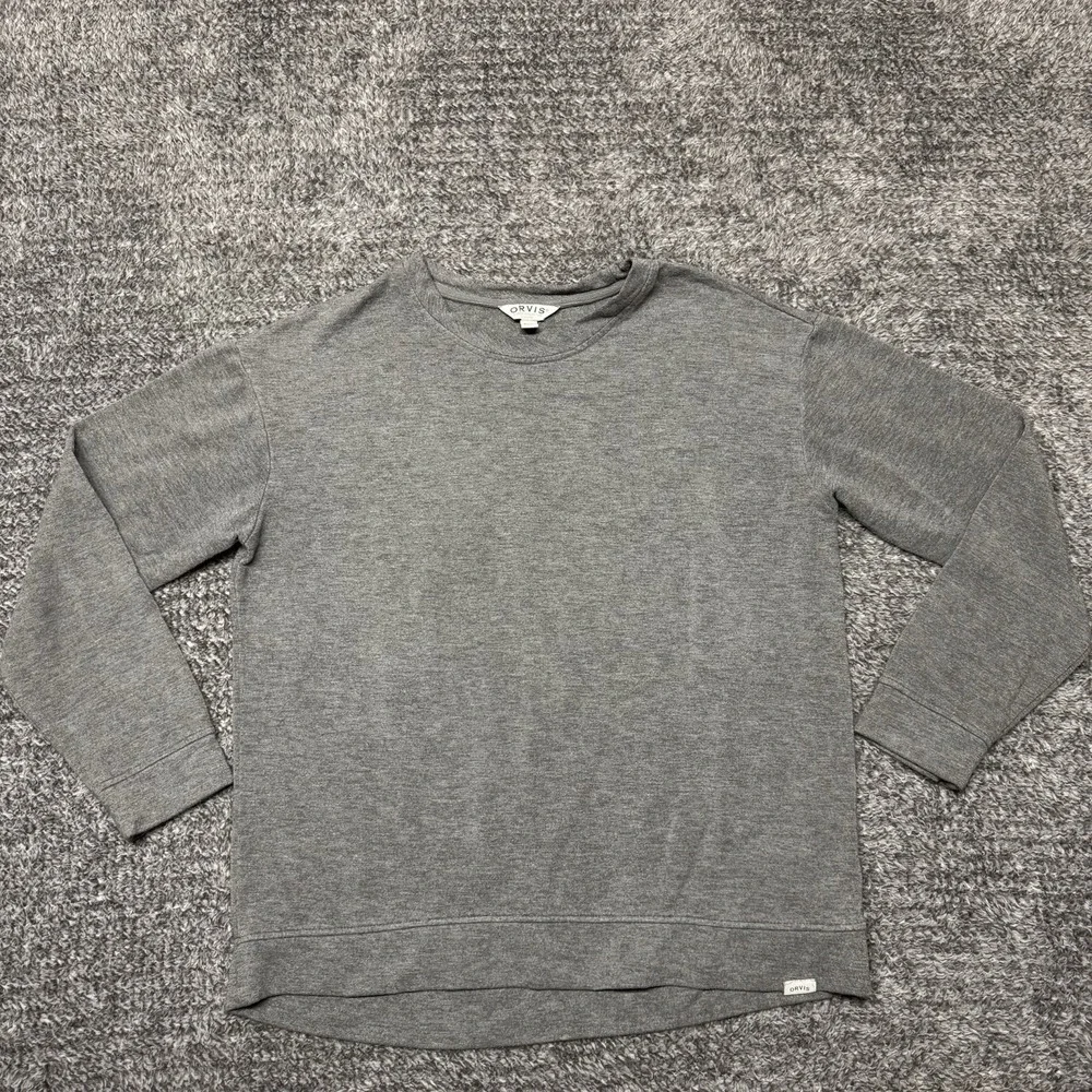 Orvis Shirt Mens Small Gray Long‎ Sleeve Classic Collection Performance Pullover