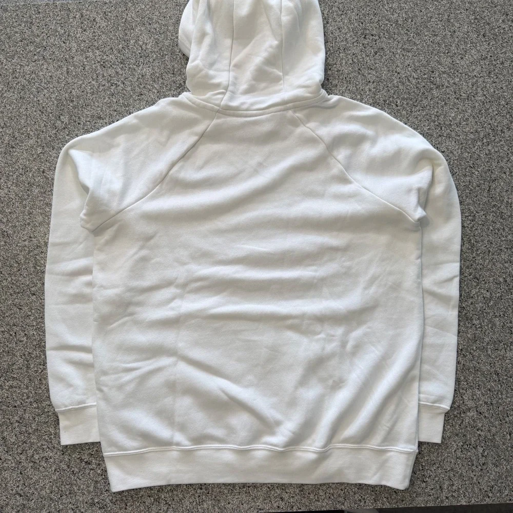 Nike Sportswear Pullover Hoodie Womens L White Fleece Sweatshirt BV4124 100