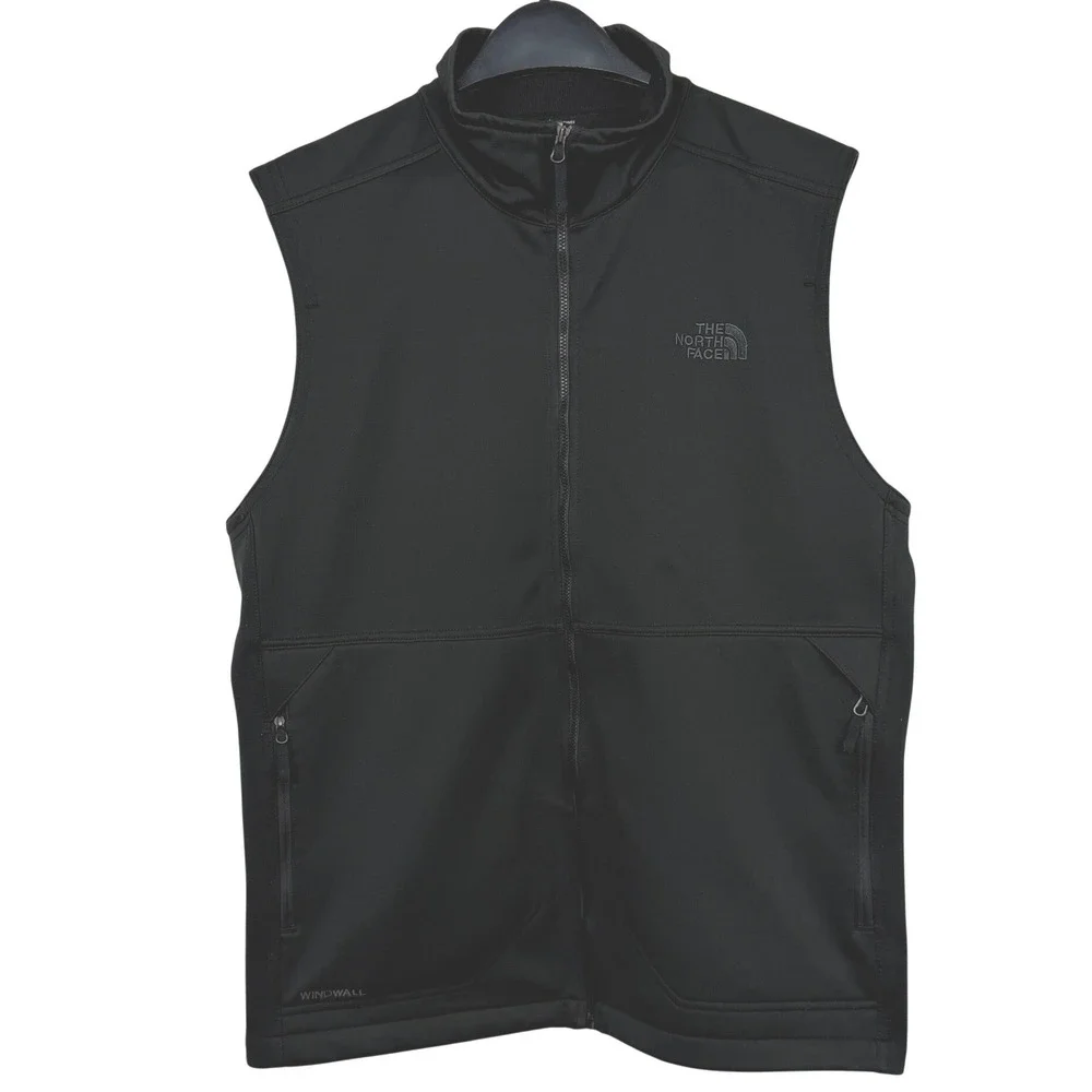 The North Face WindWall Vest Mens Large Solid Black Softshell Apex No Logos