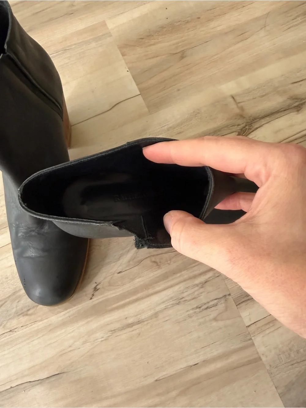Rachel Comey Mars Ankle Booties- Black leather with Stacked Wood Heel - 9 - GUC