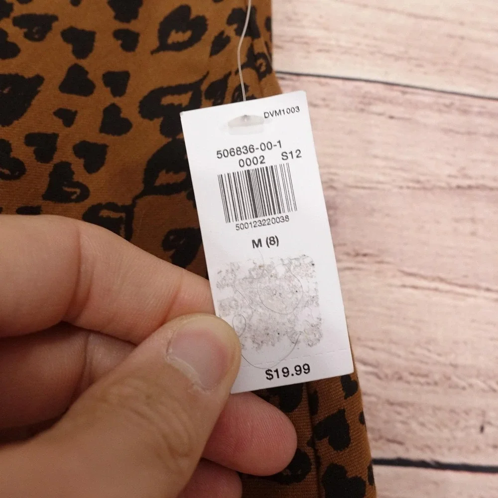 New! Old Navy Skirt Girls 8 Brown Animal Print Knit Mini Elastic Waist