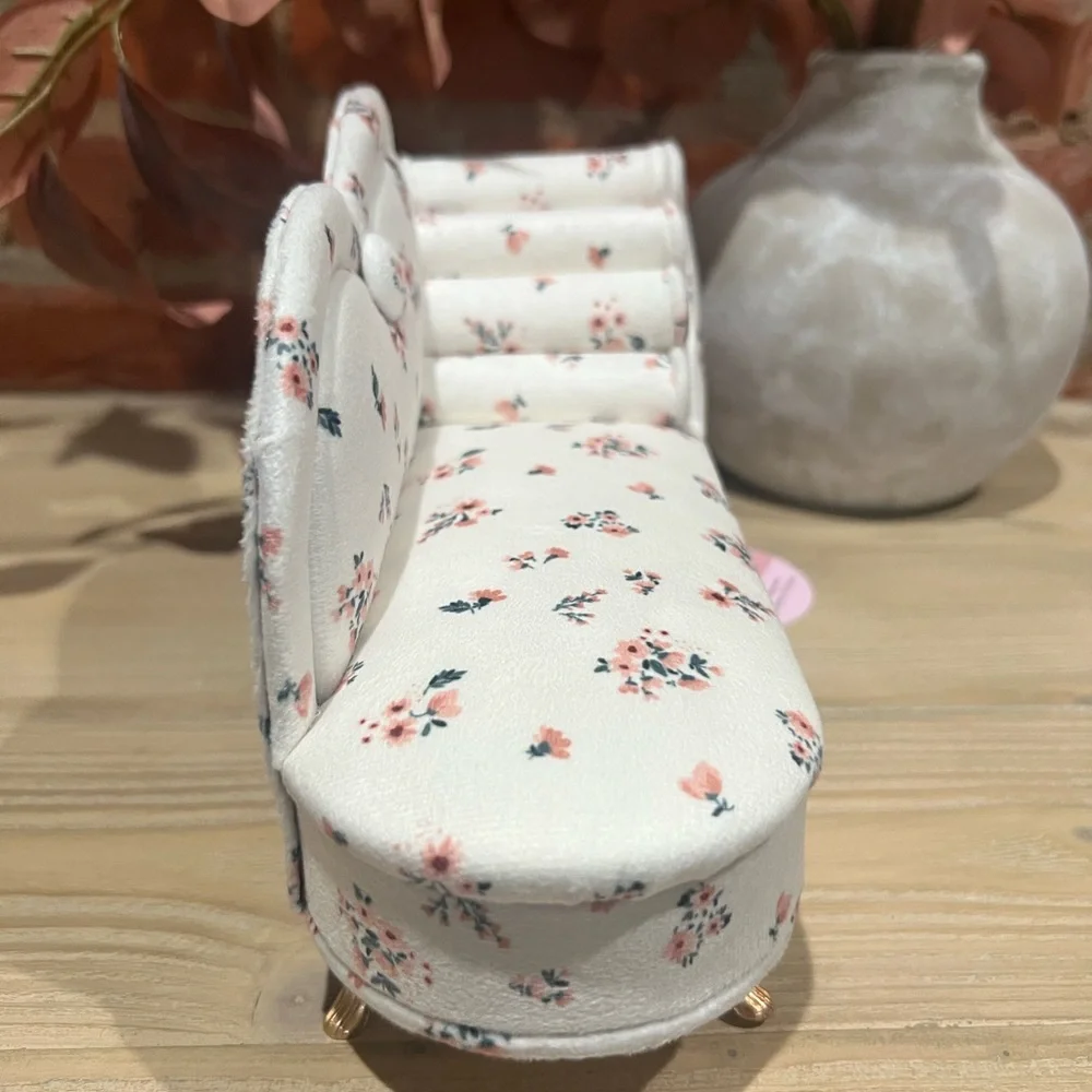 NWT Floral Mini Chaise Lounge Jewelry Box Organizer