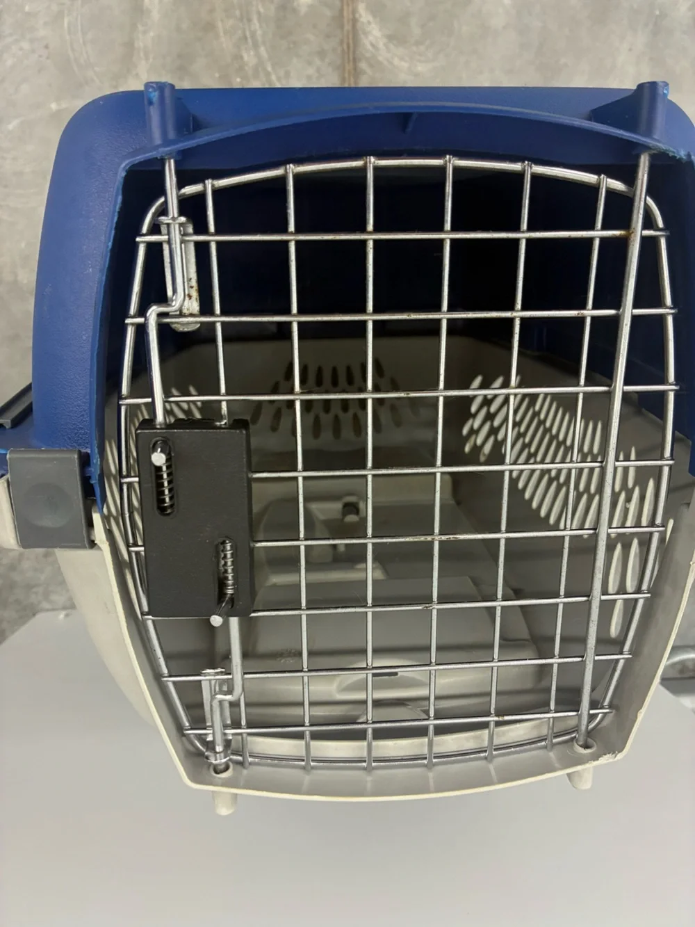 Pet Taxi Airline-Style Pet Carrier in Blue and Light Gray