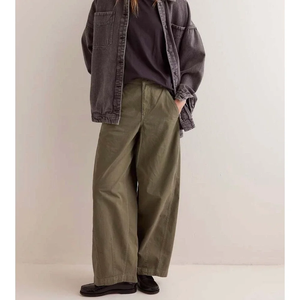 WE THE FREE x FREE PEOPLE Rylee Chino Barrel Leg Trousers Pants