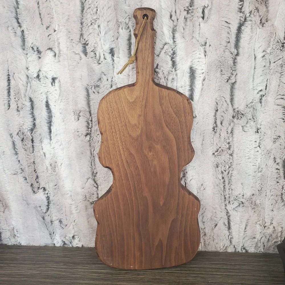 Vintage Charcuterie Violin Viola Cutting Board Wooden Musical Instrument Shape