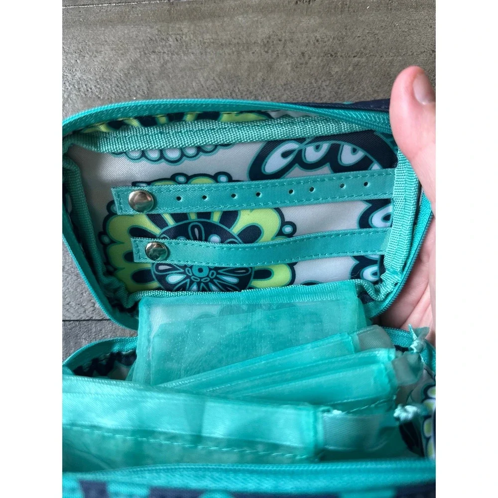 NWT Thirty-One Baubles & Bracelets Jewelry Travel Case 439K Navy Lotsa Dots