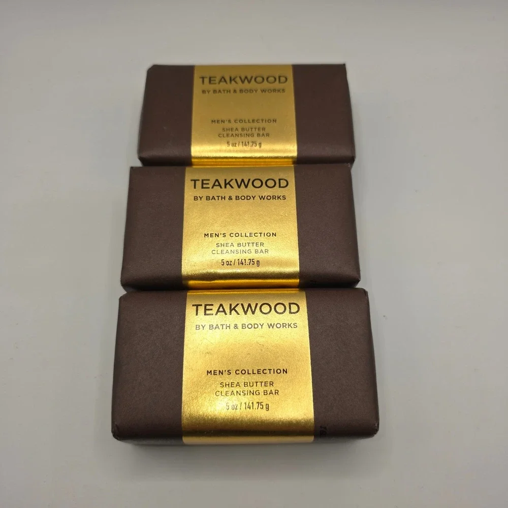 Bath & Body Works Teakwood Men's Collection Shea Butter Bar Soap 3 Pack