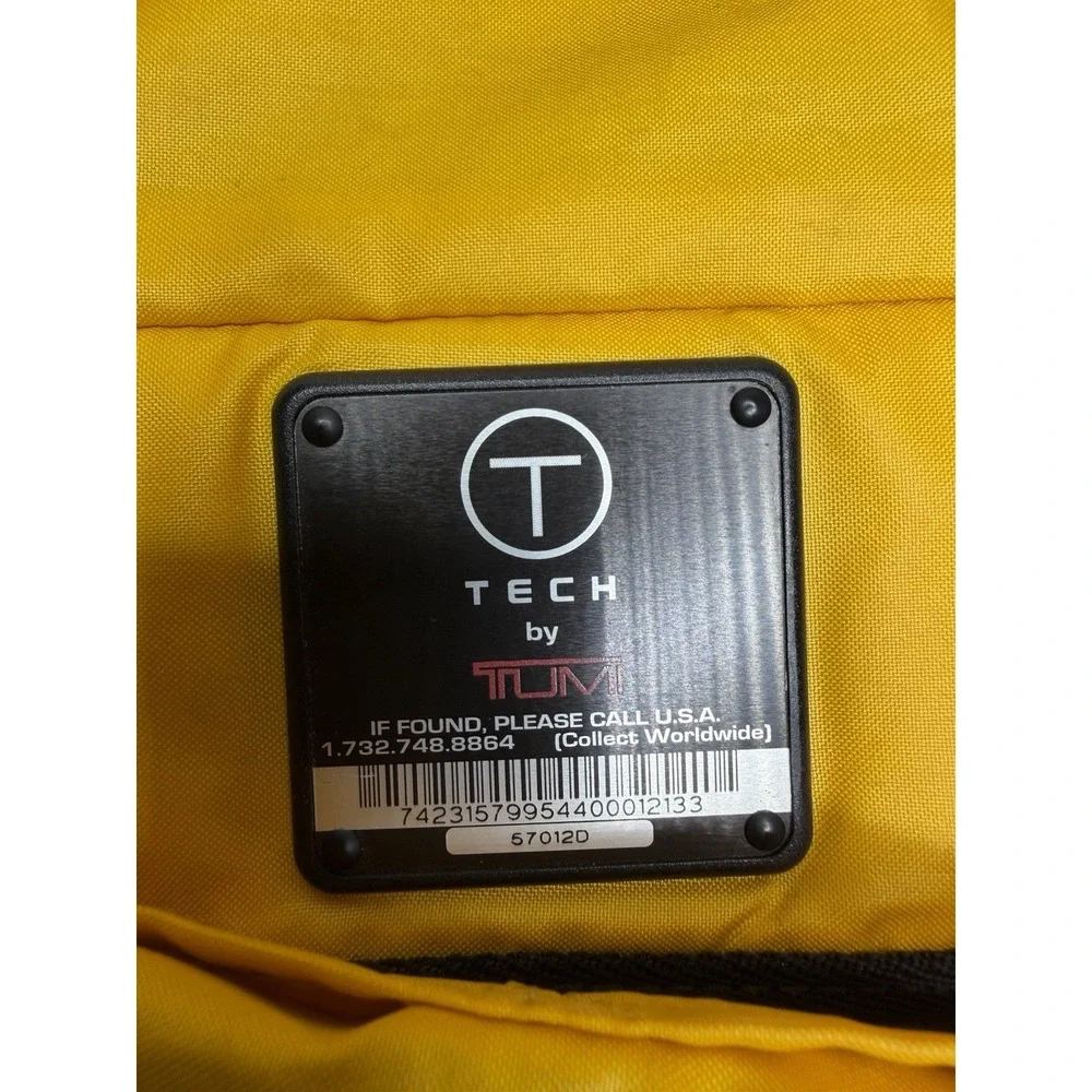 TUMI T TECH 57012D Black Yellow Ballistic Nylon Messenger Bag w/ Strap & Manual