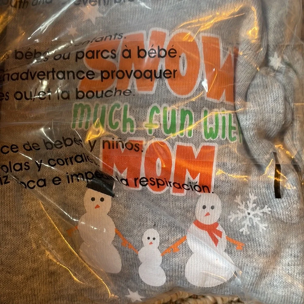 NWT Childrens Place Snow Much Fun with Mom full zip pajamas 2T