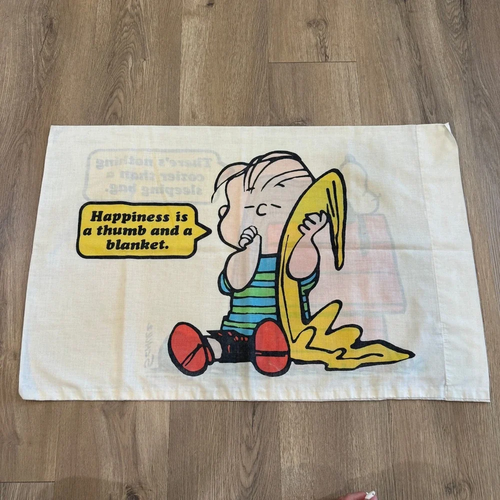 Vintage 1971 Peanuts Linus & Snoopy Pillow Case Charles Schulz 20