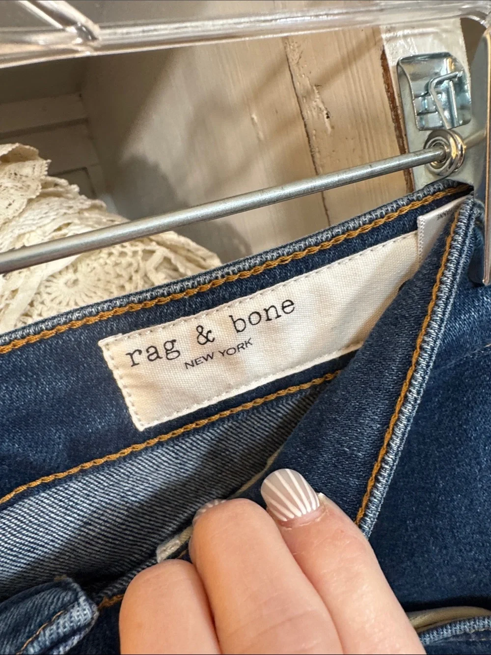 rag & bone Dark Blue Ankle Slim Jeans