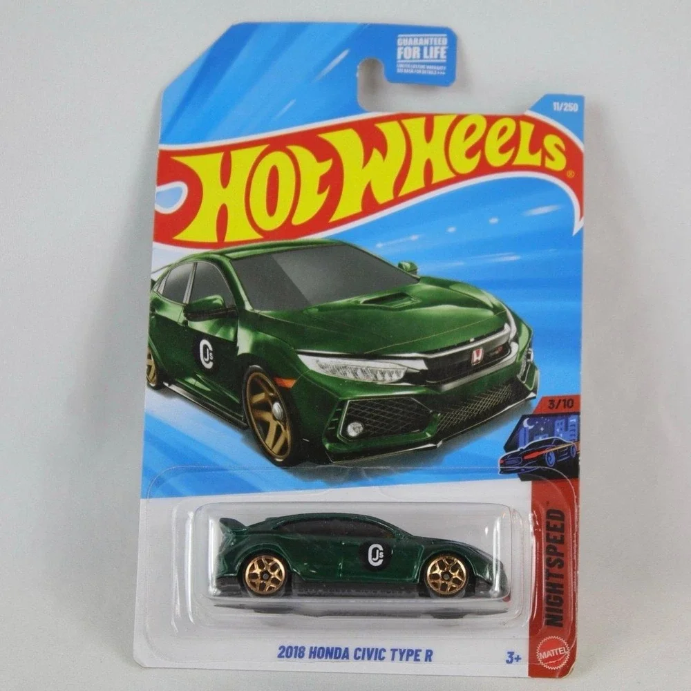 Hot Wheels Green 2018 Honda Civic Type R Toy Car - NEW