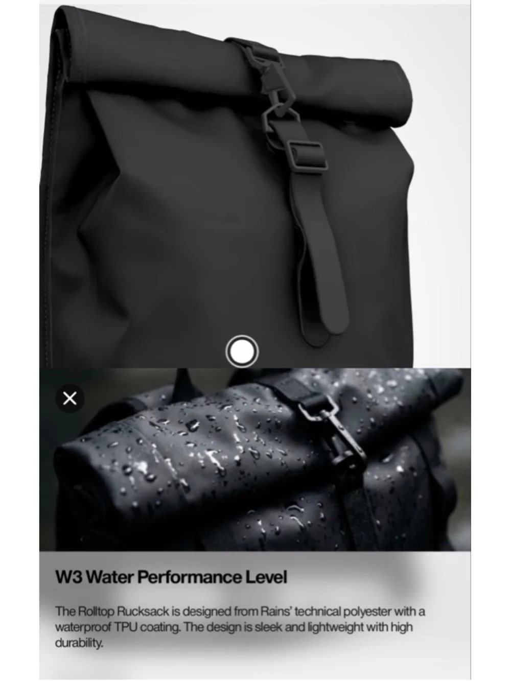 Rains rolltop rucksack